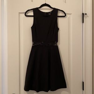 Aqua black dress with lace cut out